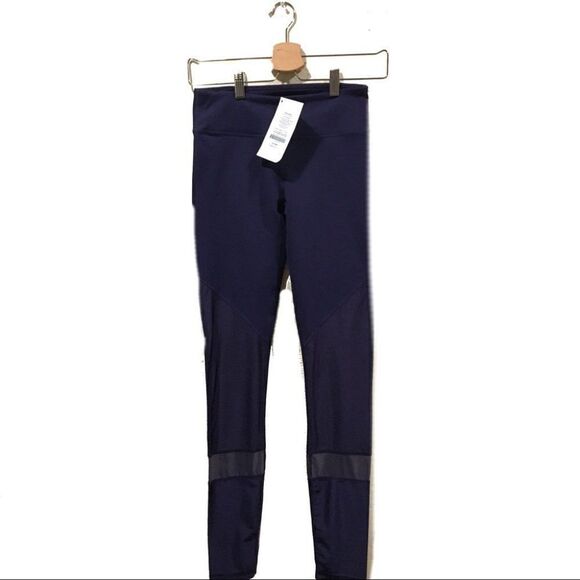Fabletics Agnes Navy Blue Striped Leggings XXS - Picture 2 of 6